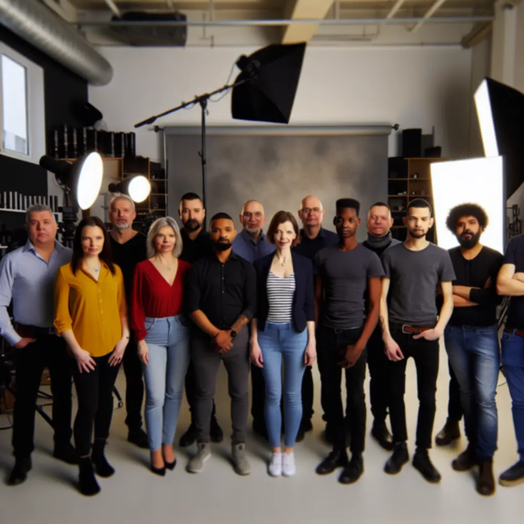 COF ART LTD photography team group portrait in Bournemouth studio