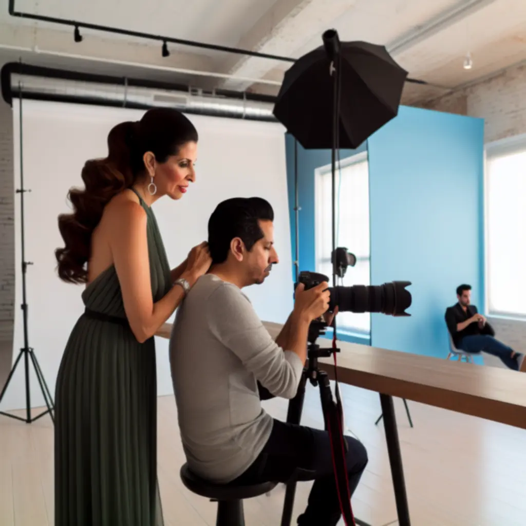 Professional photography setup with lighting and camera equipment by COF ART LTD