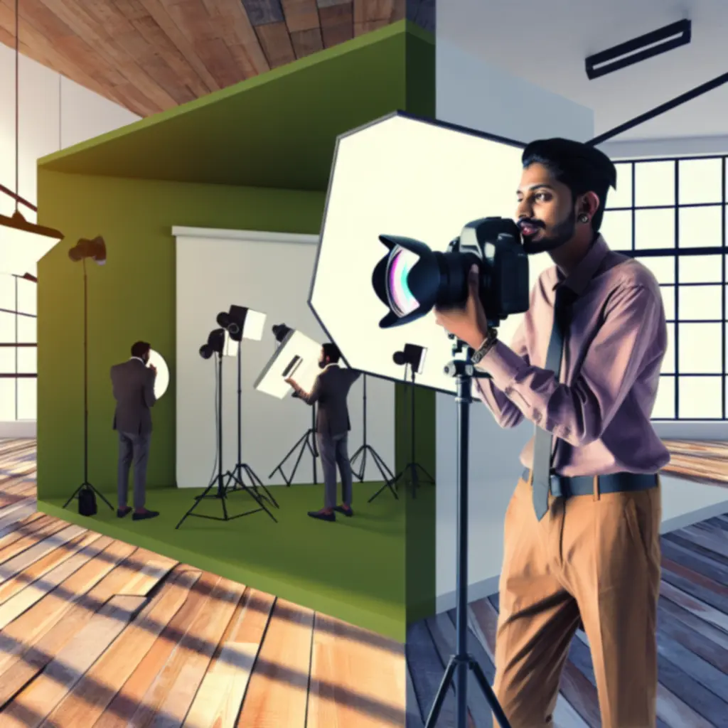 Contemporary studio photography setup showing lighting trends and modern equipment.